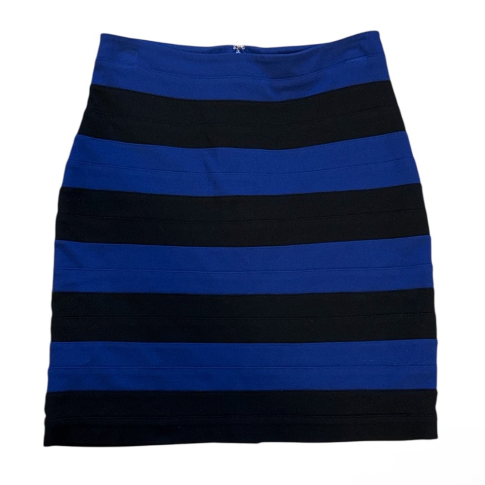 Express Blue and Black Bodycon Pencil Skirt Sz 4